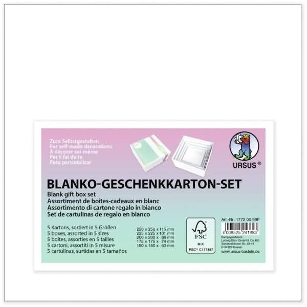 Geschenkkarton-Set blanko VE=5 Stück Quadratisch