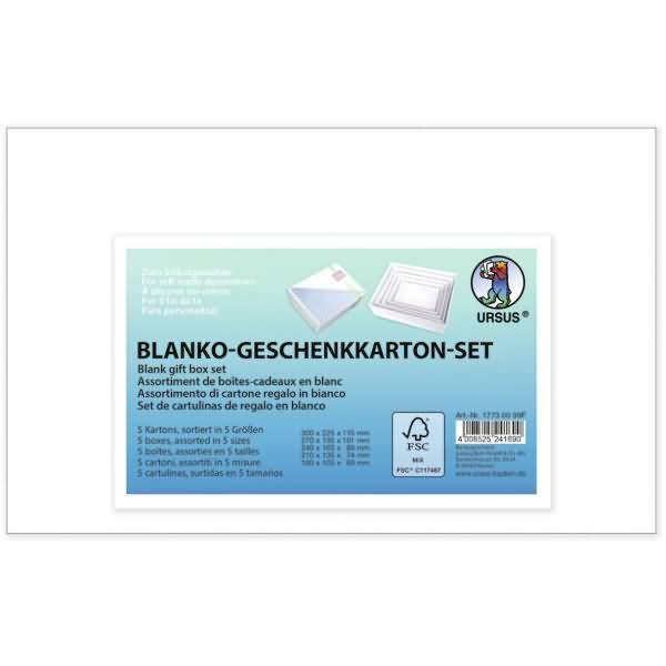Geschenkkarton-Set blanko VE=5 Stück Rechteckig