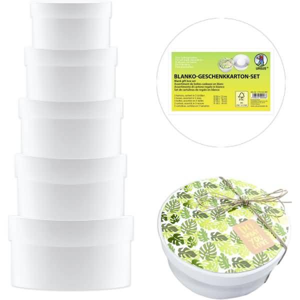 Geschenkkarton-Set blanko VE=5 Stück Rund