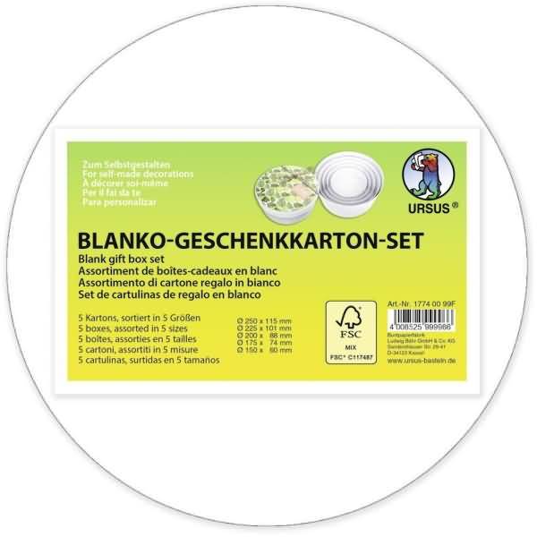 Geschenkkarton-Set blanko VE=5 Stück Rund
