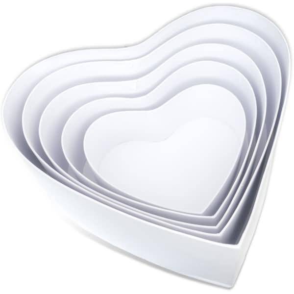 Geschenkkarton-Set blanko VE=5 Stück Herz