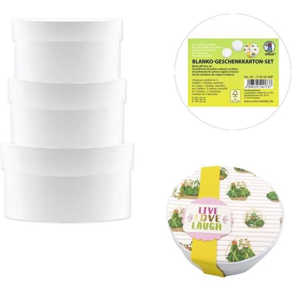 Geschenkkarton-Set blanko VE=3 Stück Rund