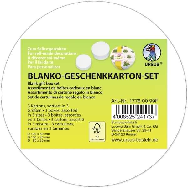 Geschenkkarton-Set blanko VE=3 Stück Rund