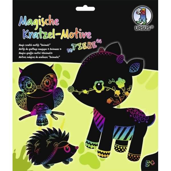 Magische Kratzel-Motive Tiere