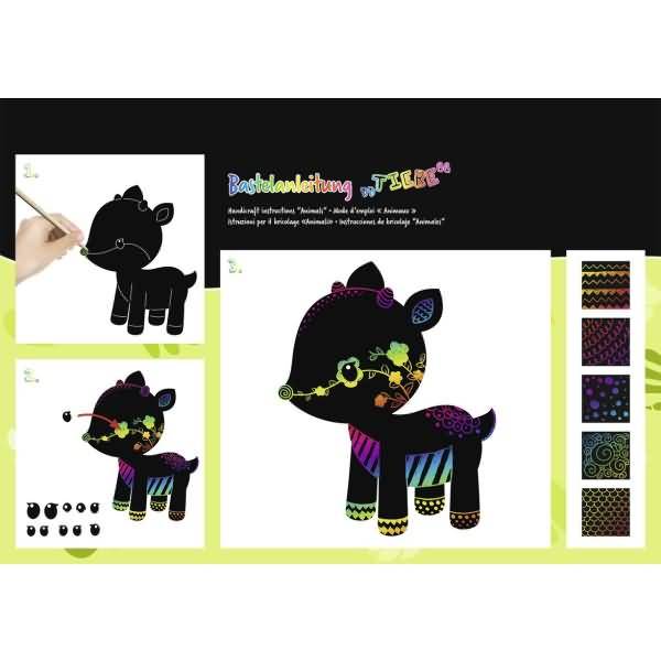 Magische Kratzel-Motive Tiere