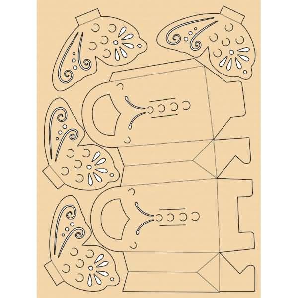 Bastel-Set Mini Taschen Schmetterling VE=5 Stück