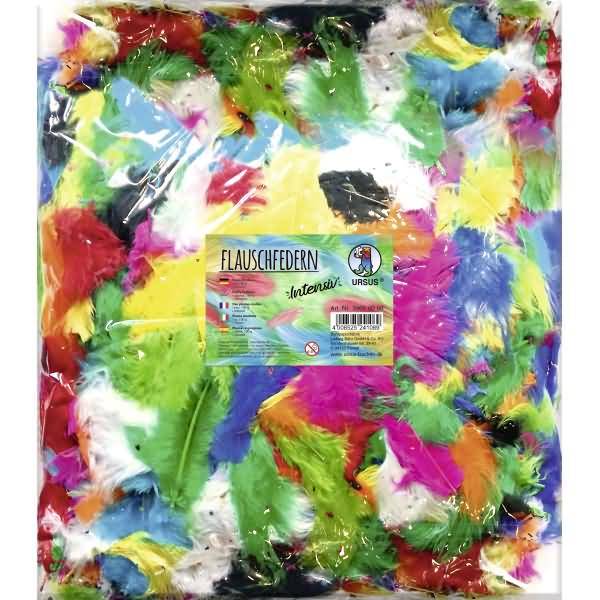 Flauschfedern 100g 10 Farben intensiv