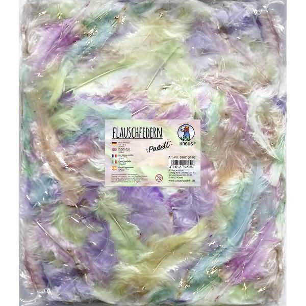 Flauschfedern 100g 10 Farben pastell
