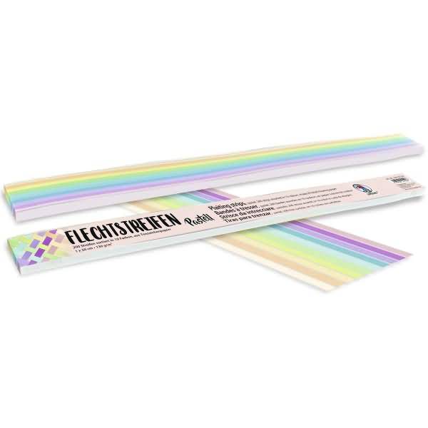 Flechtstreifen 130g/qm 1x50cm Pastell VE=200 Stück (10 Farben)