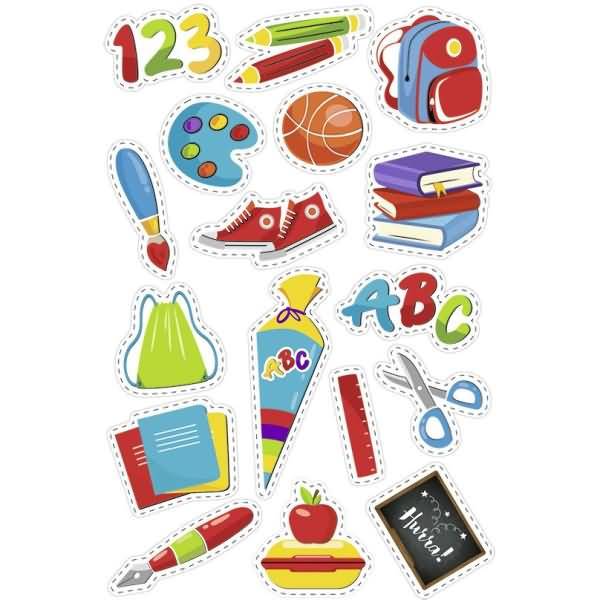 Sticker 'Schulbeginn' VE=74 Sticker sortiert