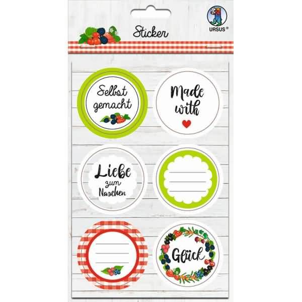 Sticker 'Selbst gemacht' VE=24 Sticker sortiert