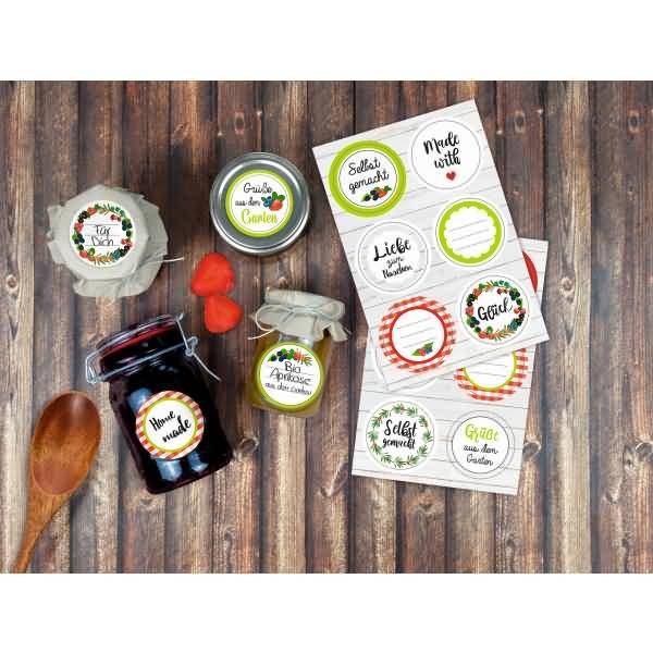 Sticker 'Selbst gemacht' VE=24 Sticker sortiert