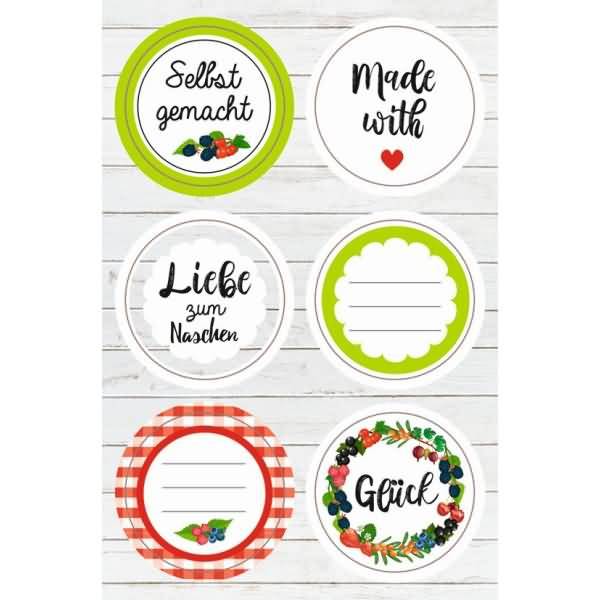 Sticker 'Selbst gemacht' VE=24 Sticker sortiert