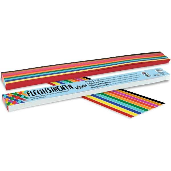 Flechtstreifen 130g/qm 2x50cm Intensiv VE=200 Stück (10 Farben)