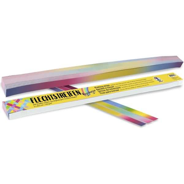 Flechtstreifen 130g/qm 2x49,5cm Regenbogen VE=200 Stück