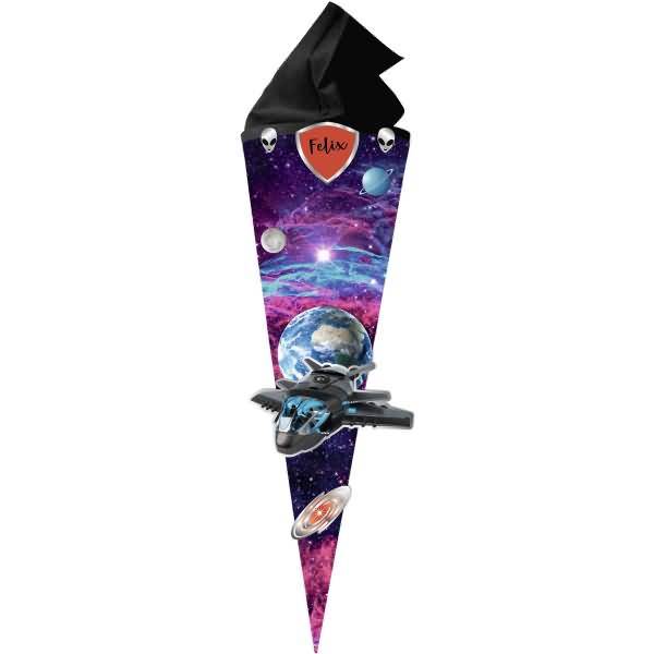 Bastel-Schultüte 70cm mit Filzmanchette Nebula