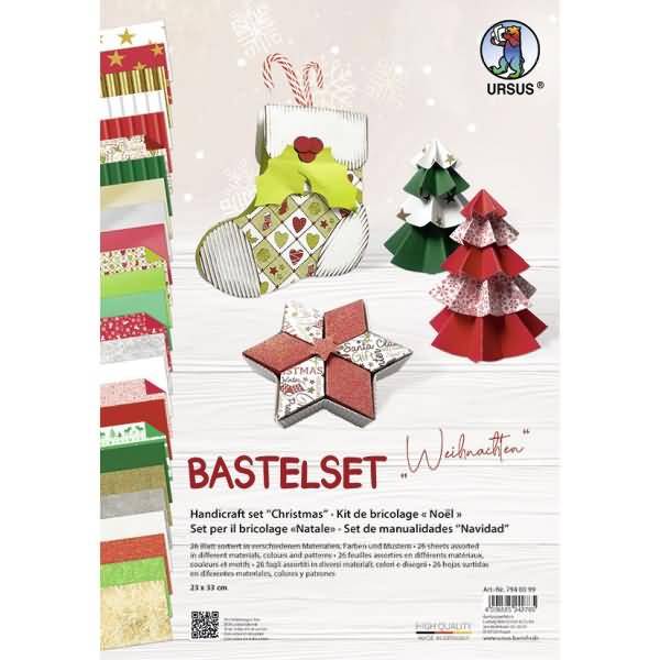 Bastelset Weihnachten 23x33cm VE=26 Blatt sortiert
