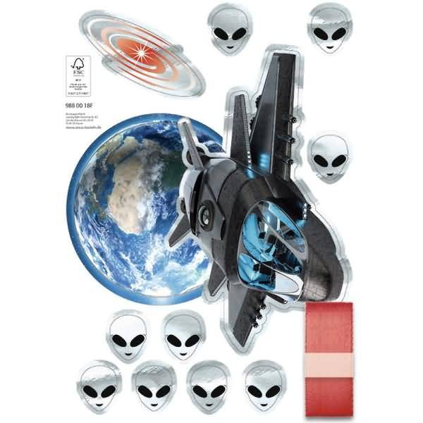 Deko-Set für Schultüten easy line Spaceship