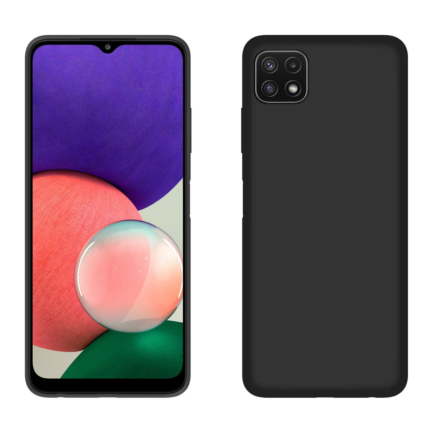 Silikon Hülle Basic für Samsung Galaxy A22 5G (A226B) Case TPU Soft Handy Cover Schutz Schwarz