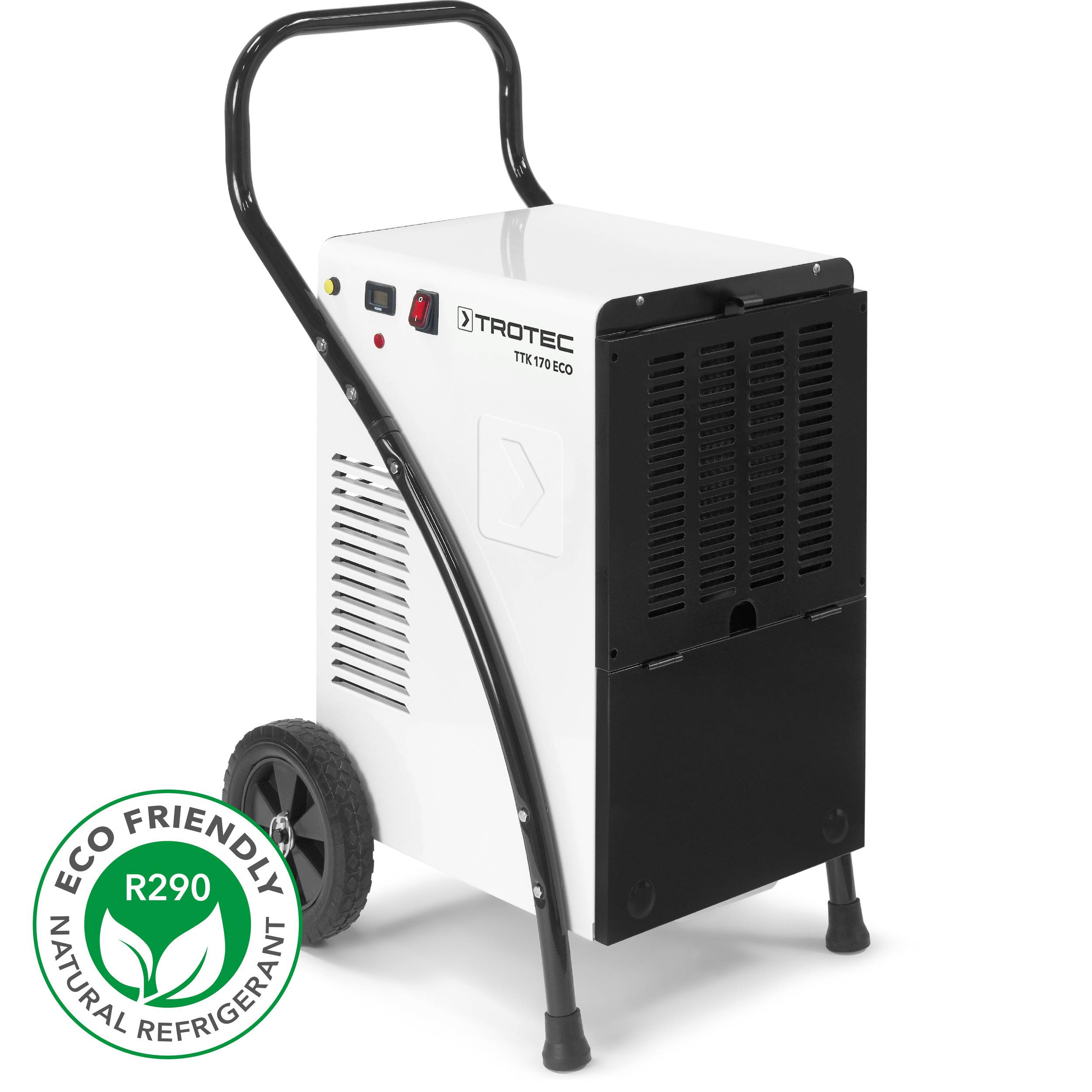 TROTEC Luftentfeuchter TTK 170 ECO – Leistung 52 L/Tag – Fläche 90 m² / 230 m³ – Bautrockner mit Betriebsstundenzähler – für große Räum