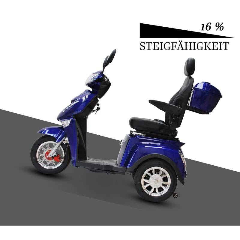 ECO ENGEL 504 Blau Elektromobil mit Herausnehmbarem Li-Io Akku 30 Ah 25 km/h 1000 Watt Seniorenmobil