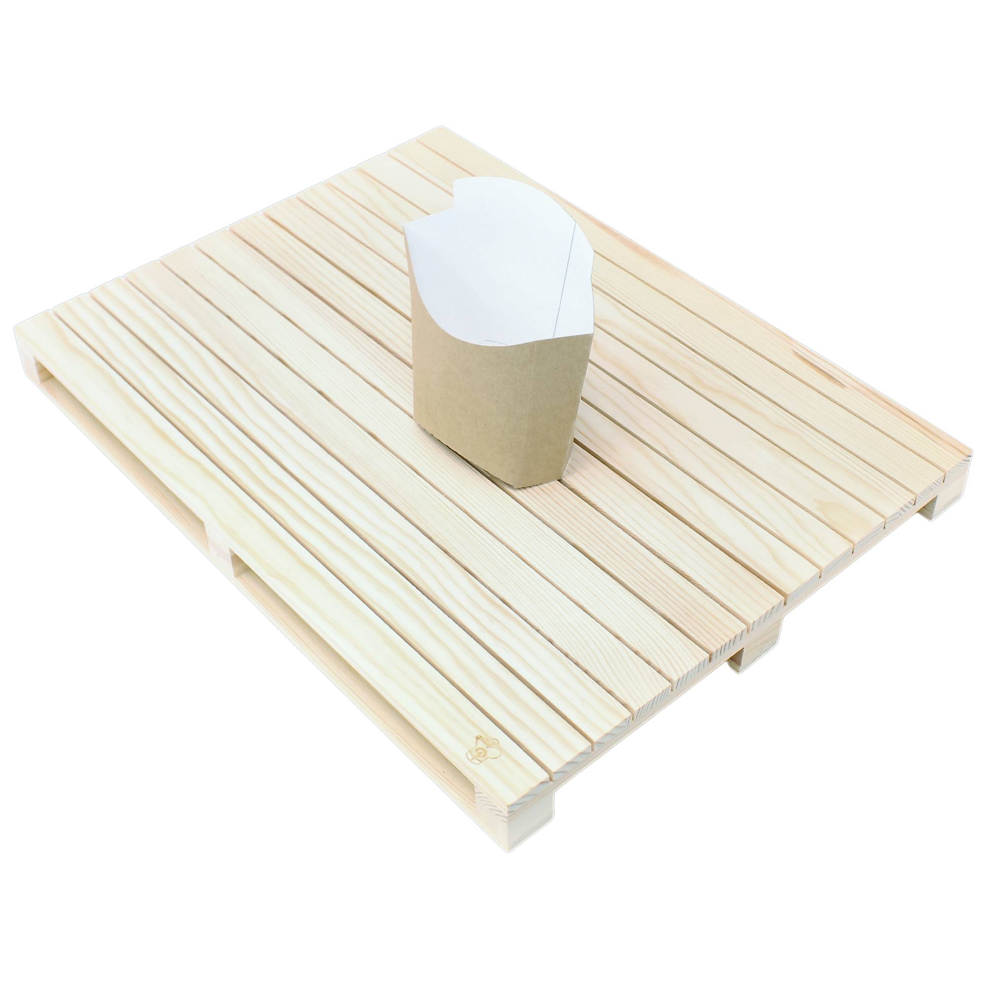 Pommesbehälter aus braunem Kraftpapier + PE, large - Maße: 126 x 50 x 135 mm - 25 Stück