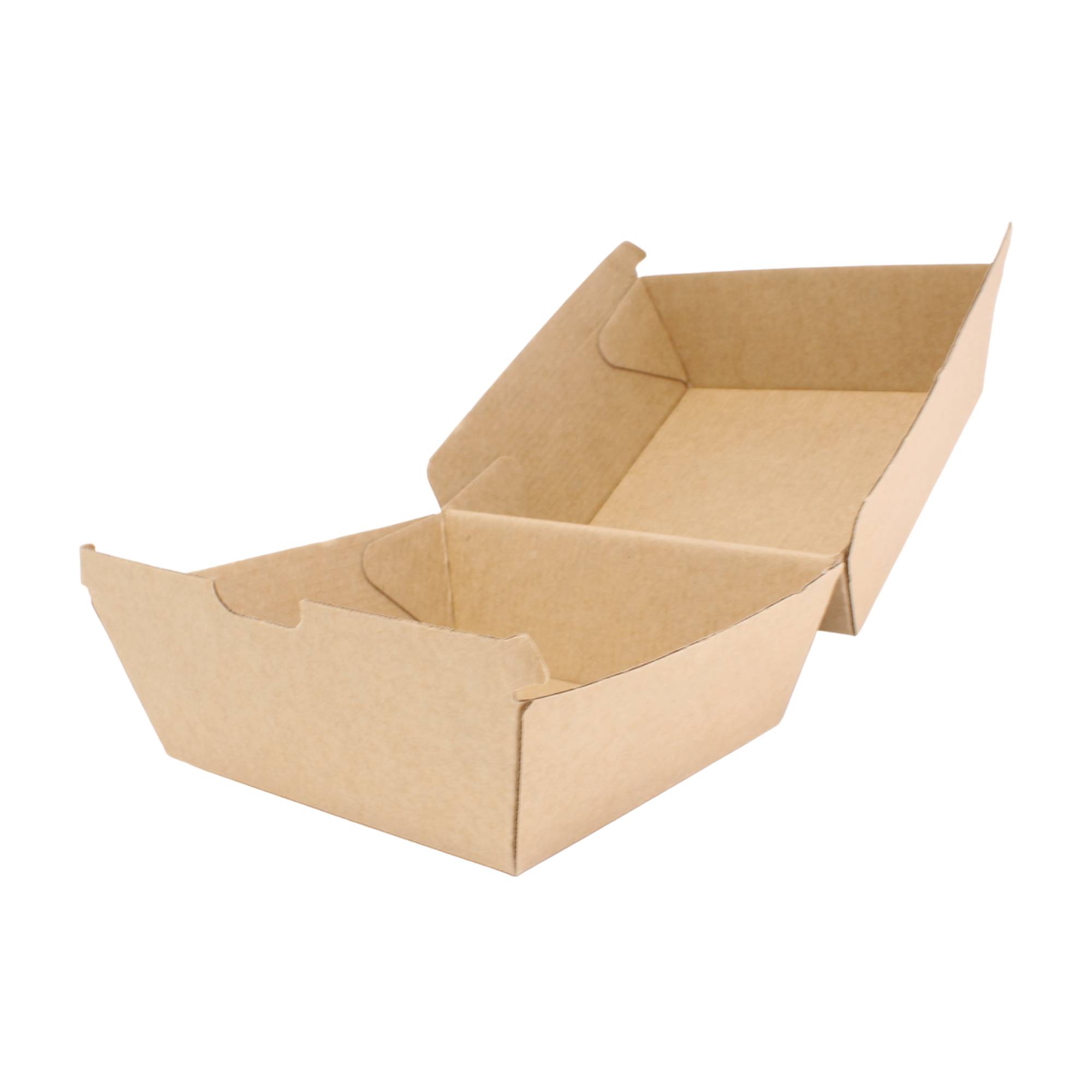Take-Away Behälter aus Wellpappe, kraft, biologisch abbaubar,  105x102mm h 83mm - 260 Stück