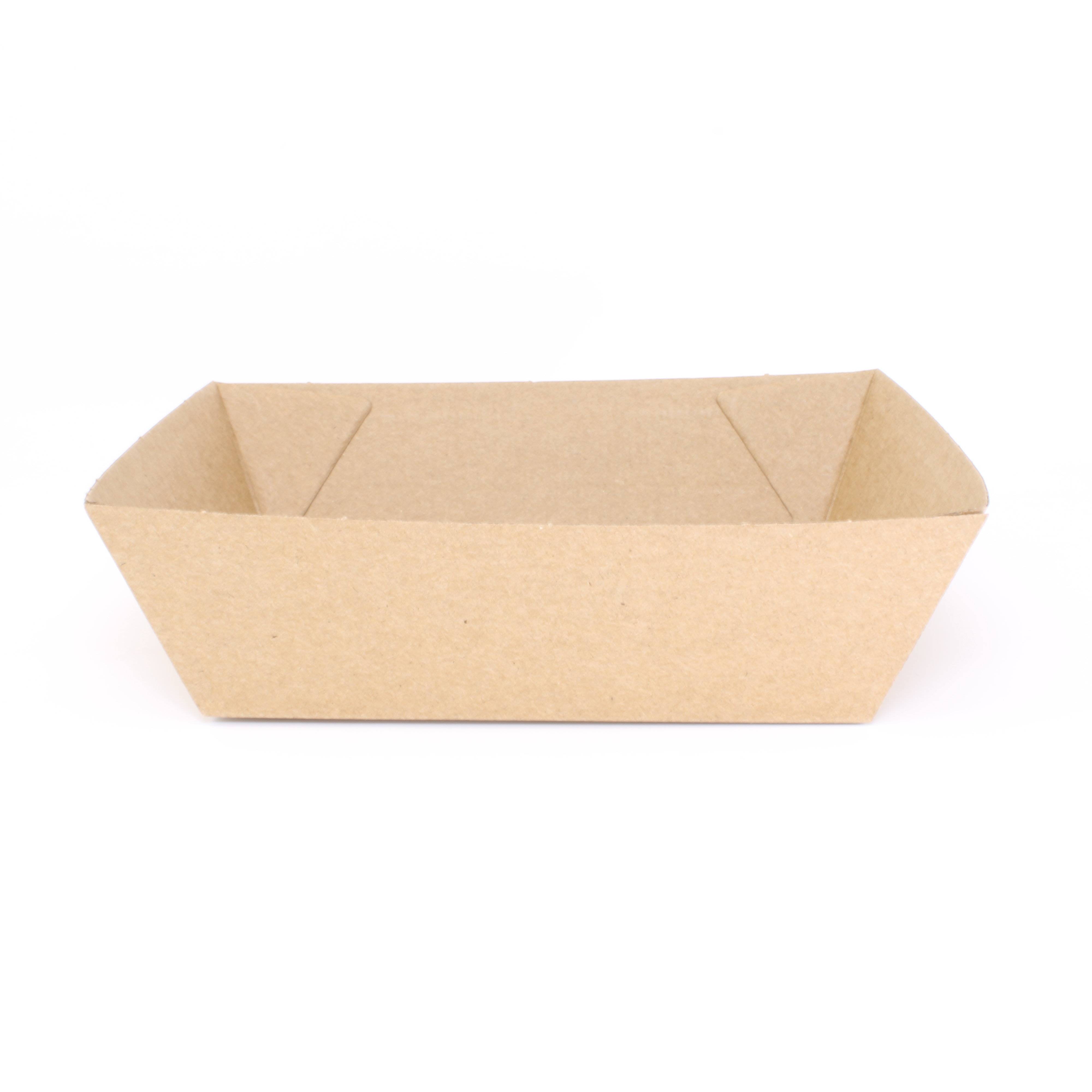Take-away-Behälter aus Wellpappe, braun, Schale  - Maße: 131 x 91 x 50 mm - 125 Stück