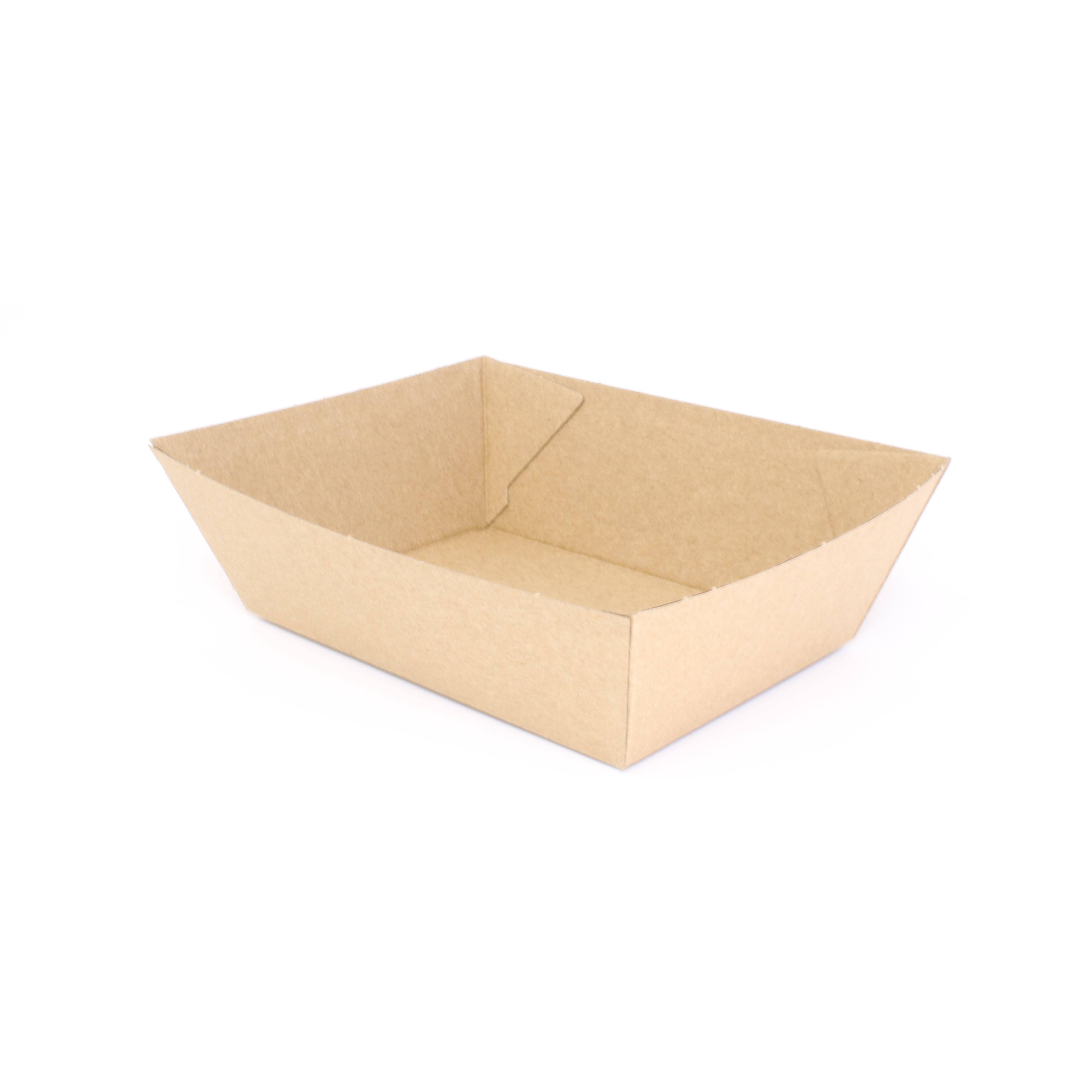 Take-away-Behälter aus Wellpappe, braun, Schale  - Maße: 131 x 91 x 50 mm - 125 Stück