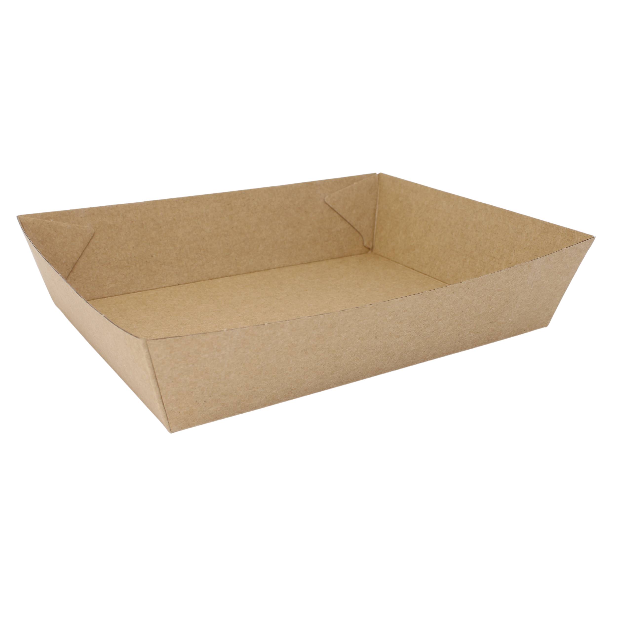 Take-away-Behälter aus Wellpappe, braun, Schale  - Maße: 180 x 134 x 45 mm - 100 Stück