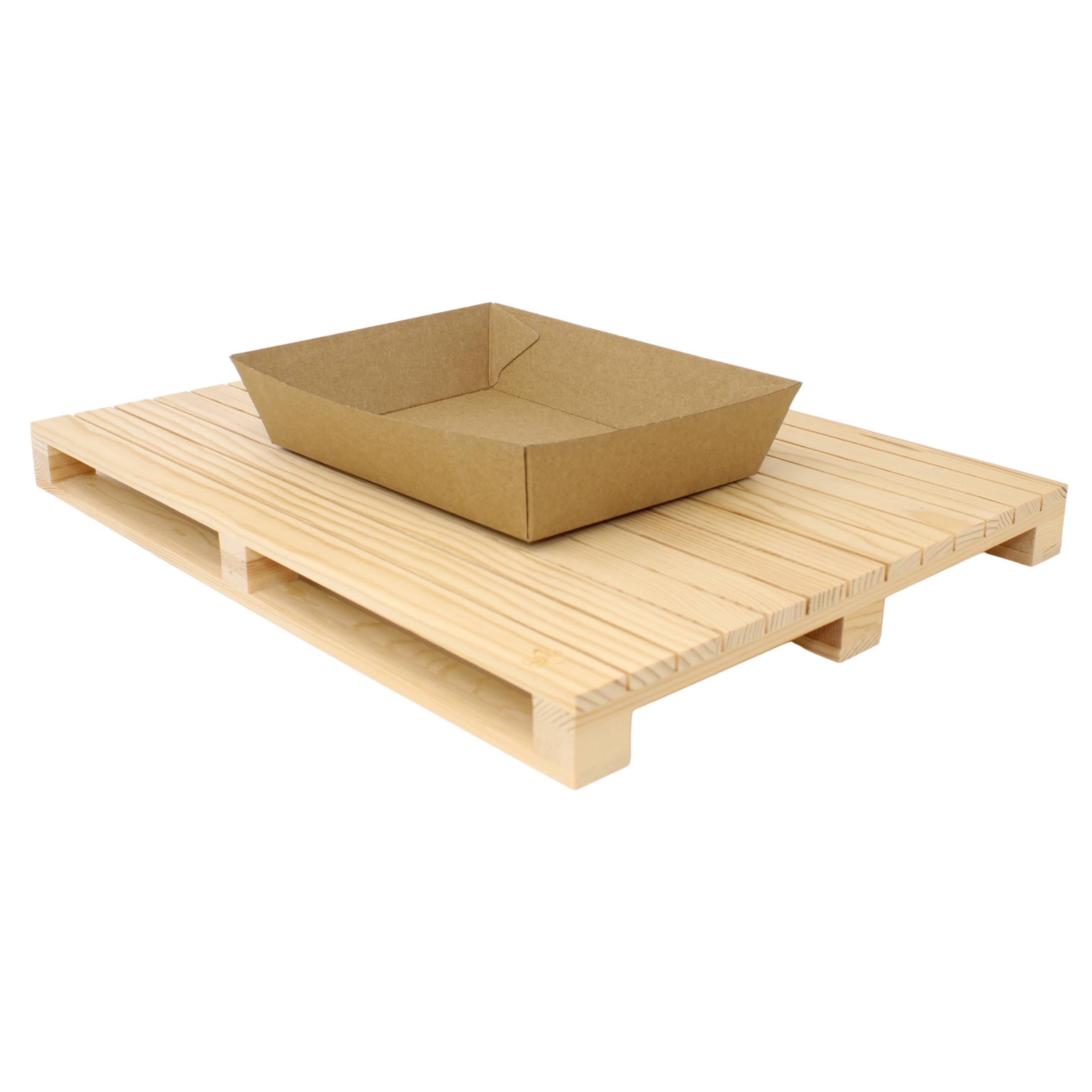 Take-away-Behälter aus Wellpappe, braun, Schale  - Maße: 180 x 134 x 45 mm - 100 Stück