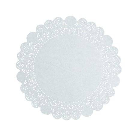 Weißes Spitzenpapier Camelia, rund  - Durchmesser: 10 cm - 250 Stück
