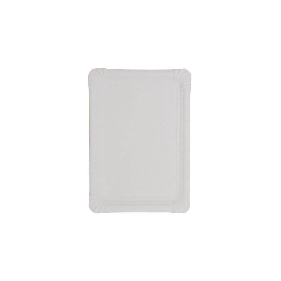 Teller rechteckig aus biologisch abbaubarer Pappe, unbeschichtet, Maße: 10x16 cm - 250 Stück