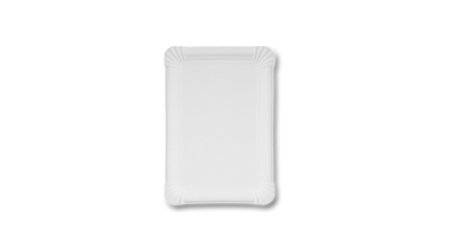 Teller rechteckig aus biologisch abbaubarer Pappe, unbeschichtet - Maße: 17 x 23 cm - 250 Stück