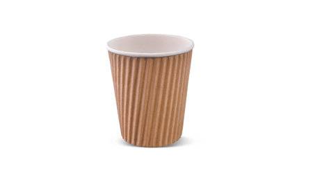 Riffelbecher aus Karton + PE “BROWN” - Typ: Becher - Kapazität: 118 ml (4 oz) - 50 Stück