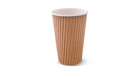 Riffelbecher aus Karton + PE “BROWN” - Typ: Becher - Kapazität: 480 ml (16 oz) - 50 Stück
