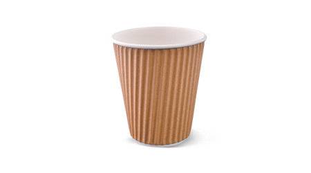 Riffelbecher aus Karton + PE “BROWN” - Typ: Becher - Kapazität: 360 ml (12 oz) - 50 Stück