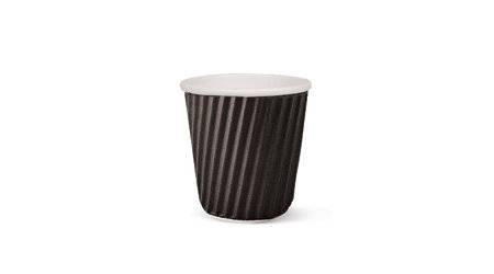 Riffelbecher aus Karton + PE “BLACK” - Typ: Becher - Kapazität: 240 ml (8 oz) - 50 Stück