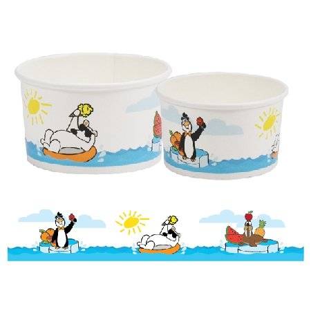 Eisbecher aus Pappe + PE, Motiv “POLAR” - Kapazität: 120 ml / 4 oz - 250 Stück