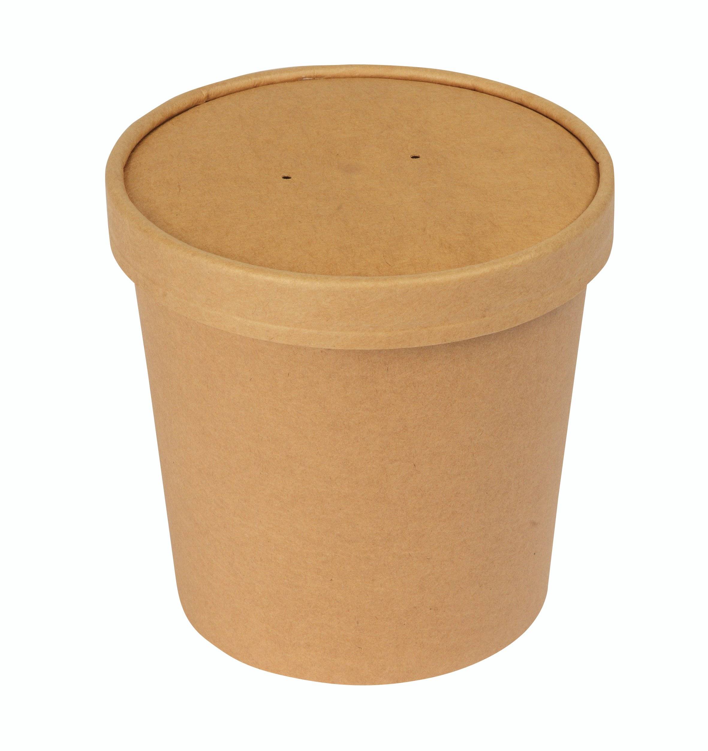 Pappbehälter Kraft 750 ml - Typ: Pappbehälter - Kapazität: 750 ml  (26 oz) -  25 Stück