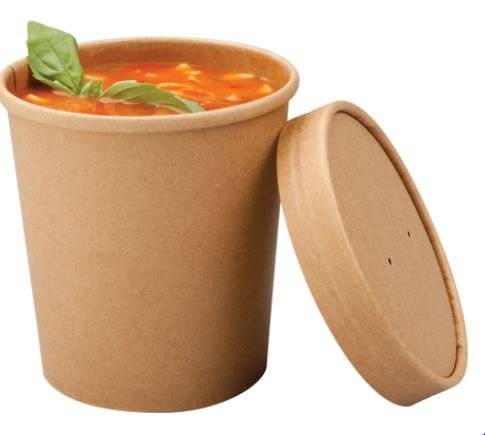 Pappbehälter Kraft 750 ml - Typ: Pappbehälter - Kapazität: 750 ml  (26 oz) -  25 Stück
