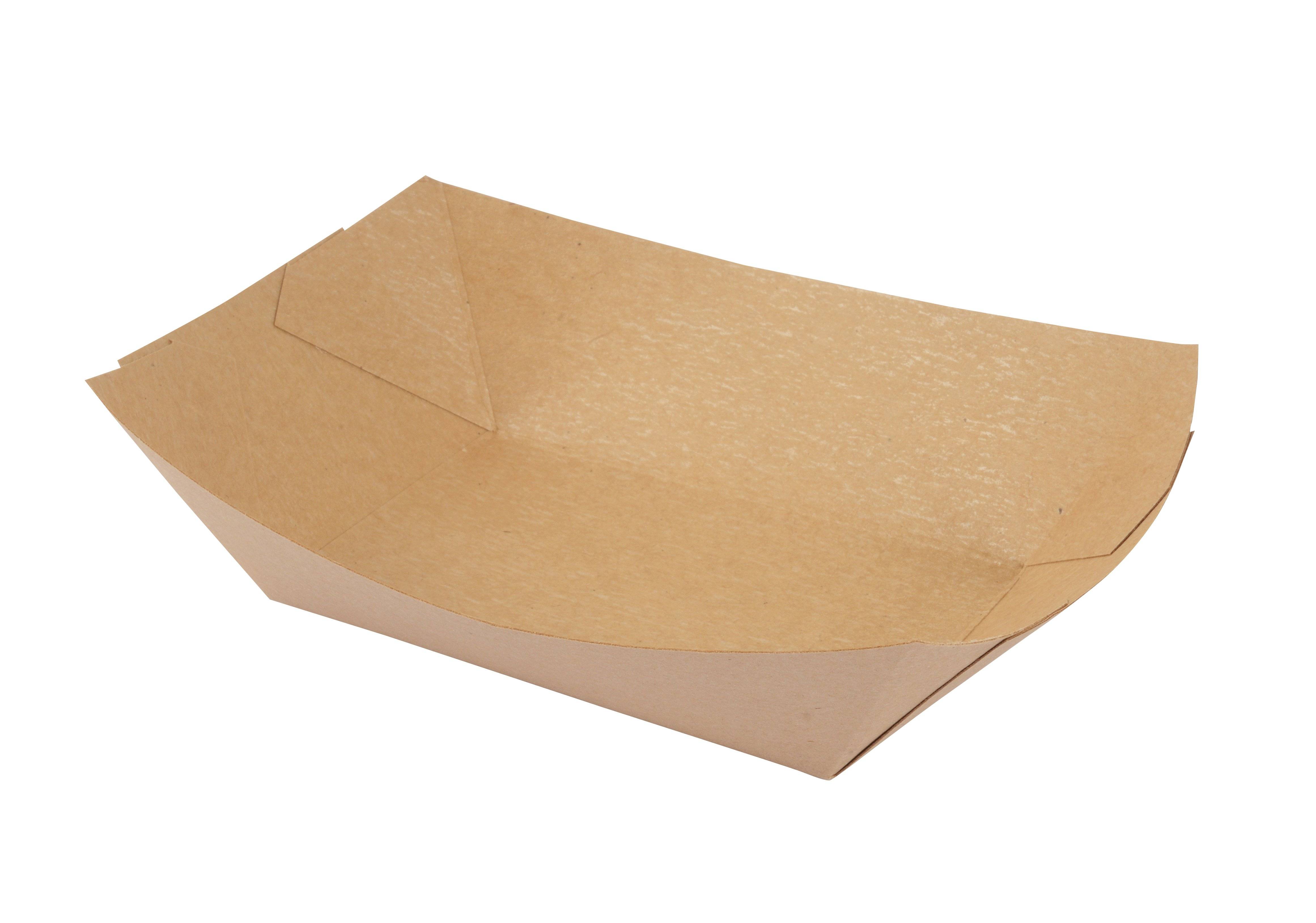 Braune Pappschalen, rechteckig, fettabweisend, Mikrowellen-geeignet  17x12,5x 4 cm - 250 Stück