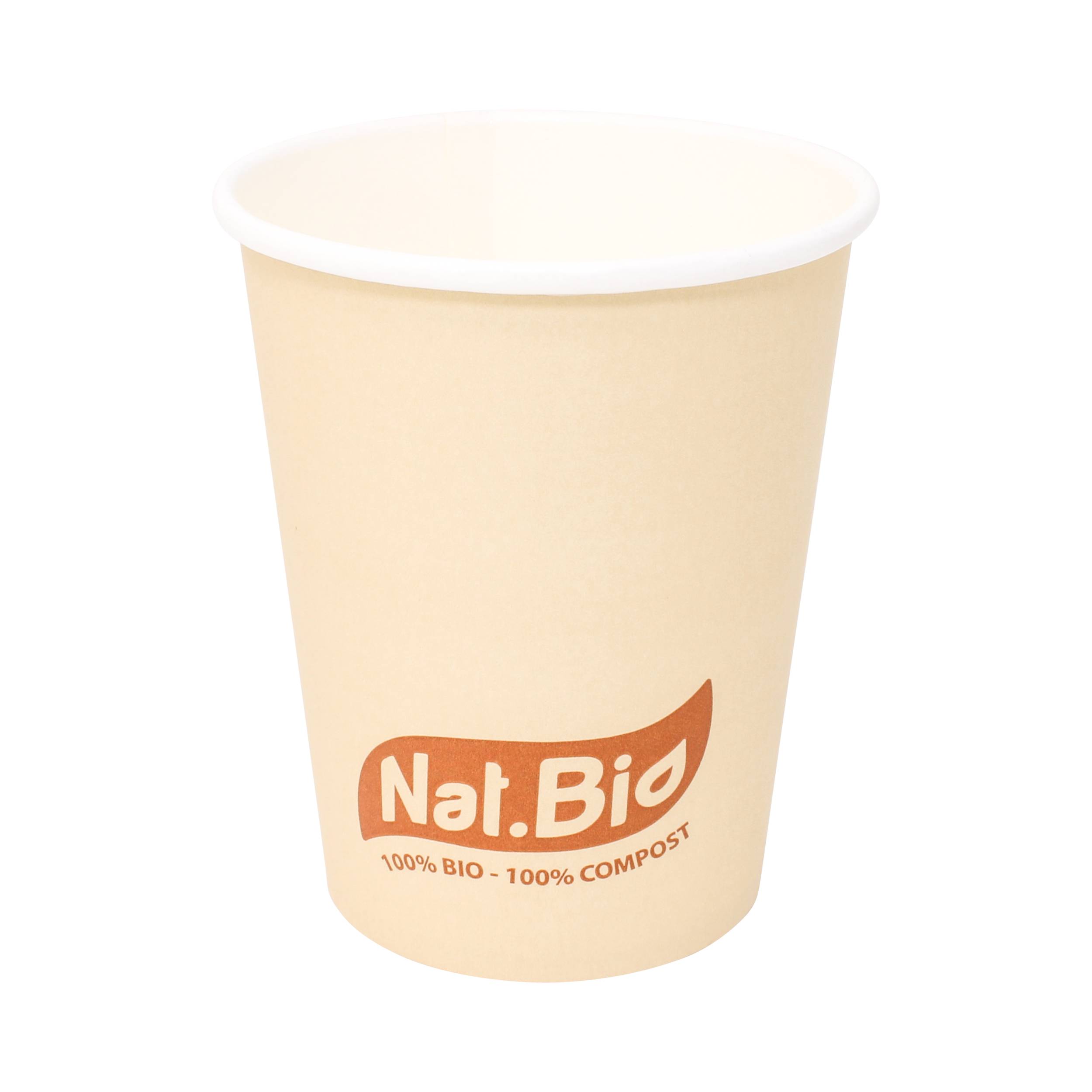 Pappbecher braun für heiße und kalte Getränke - kompostierbar - Kapazität 237ml 8 oz - 50 Stück