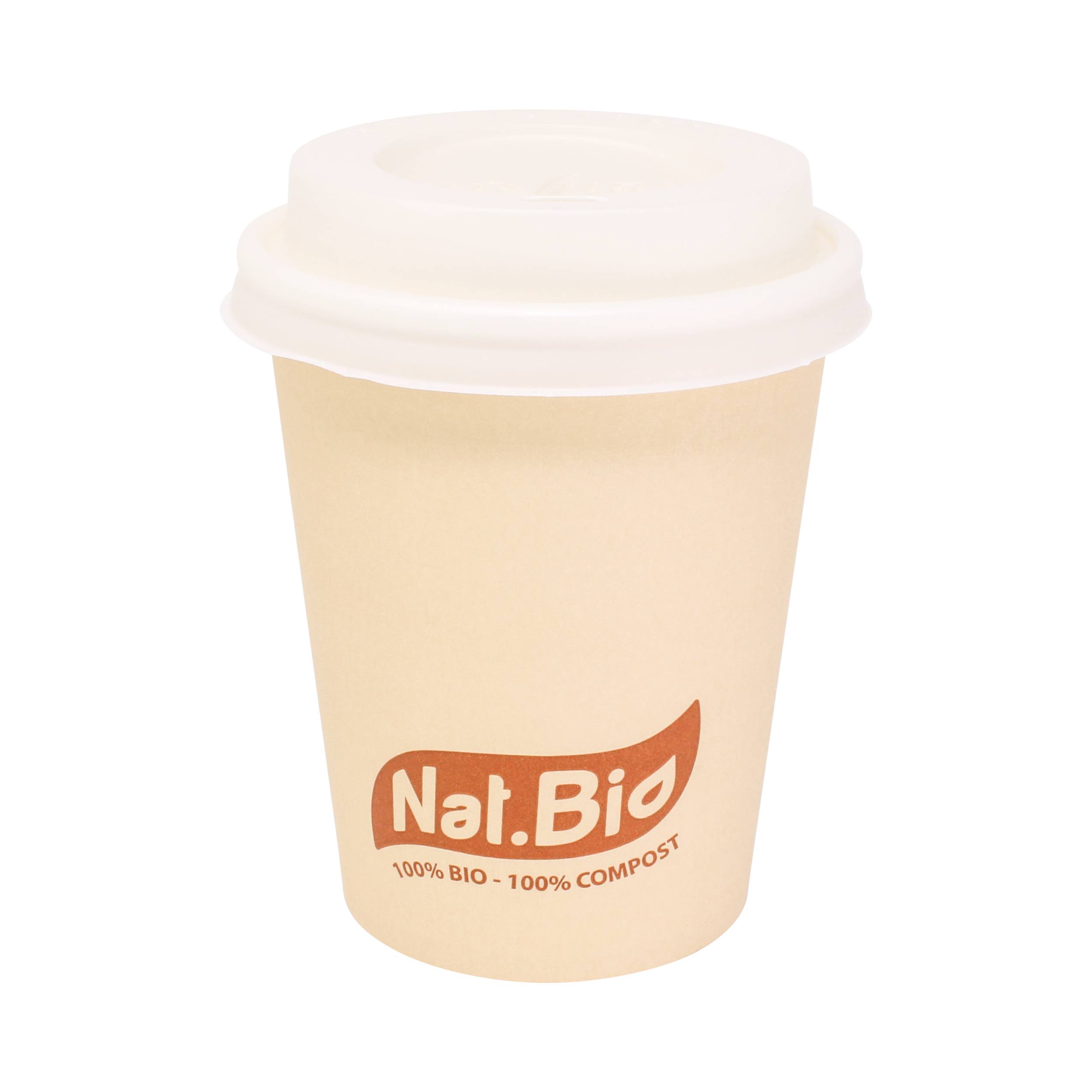 Pappbecher braun für heiße und kalte Getränke - kompostierbar - Kapazität 237ml 8 oz - 50 Stück