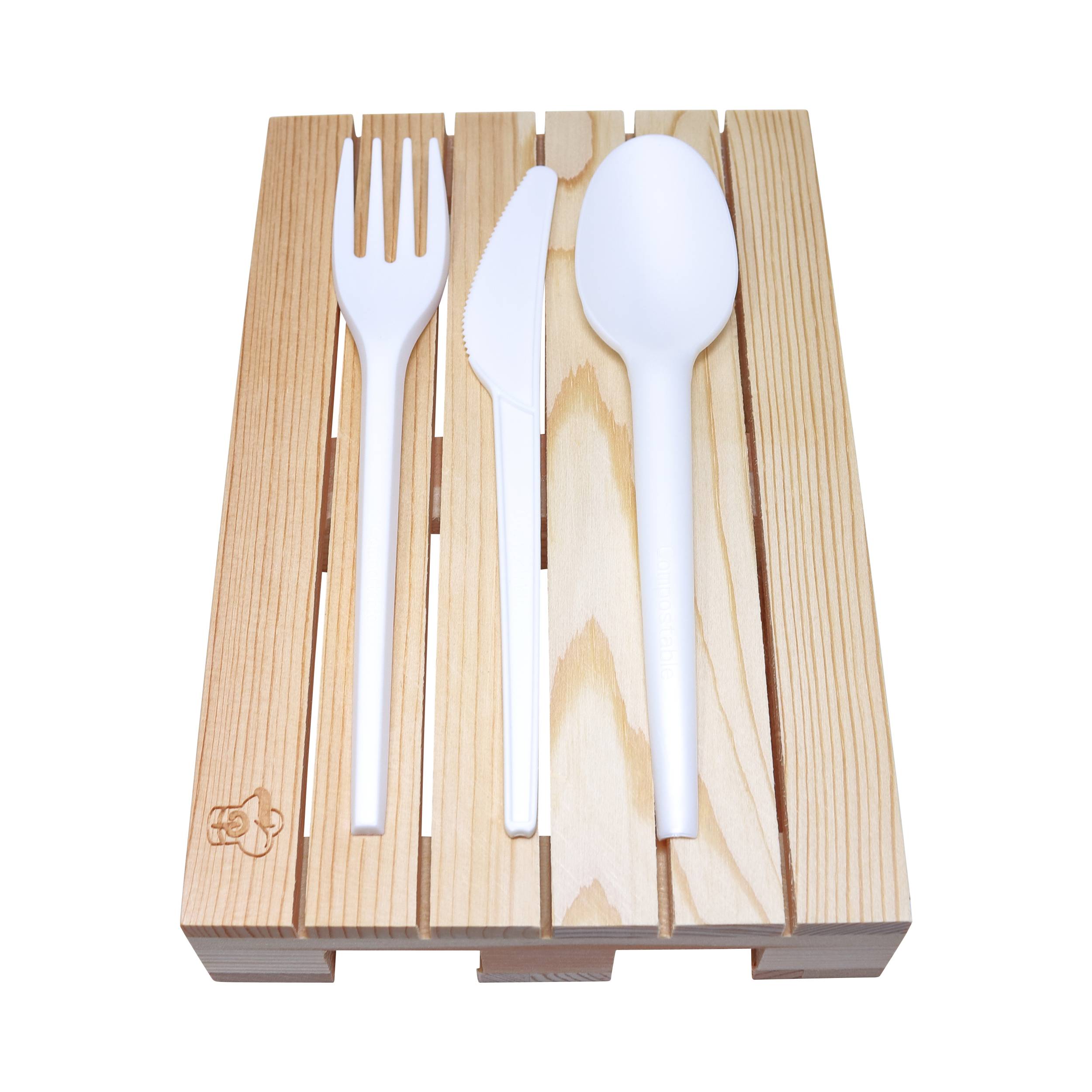 Gabel aus Bio-Plastik CPLA, kompostierbar, 171 mm - Typ: Gabel - 50 Stück