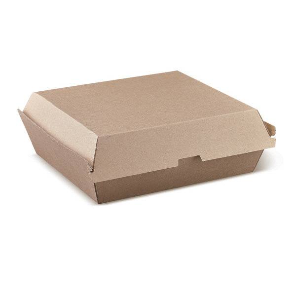 Take-away-Behälter aus Wellpappe, braun, große Schachtel 178 x 160 x 75