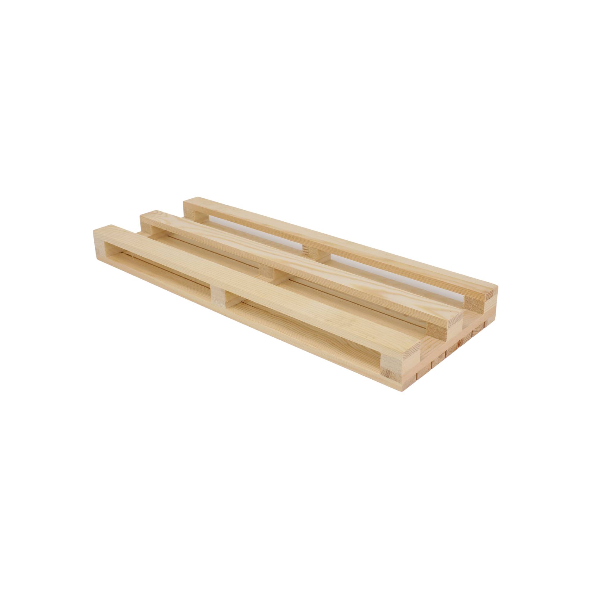 Minipalette aus Naturholz - Maße: 40 x 15,2 x 3,5 cm - 1 Stück