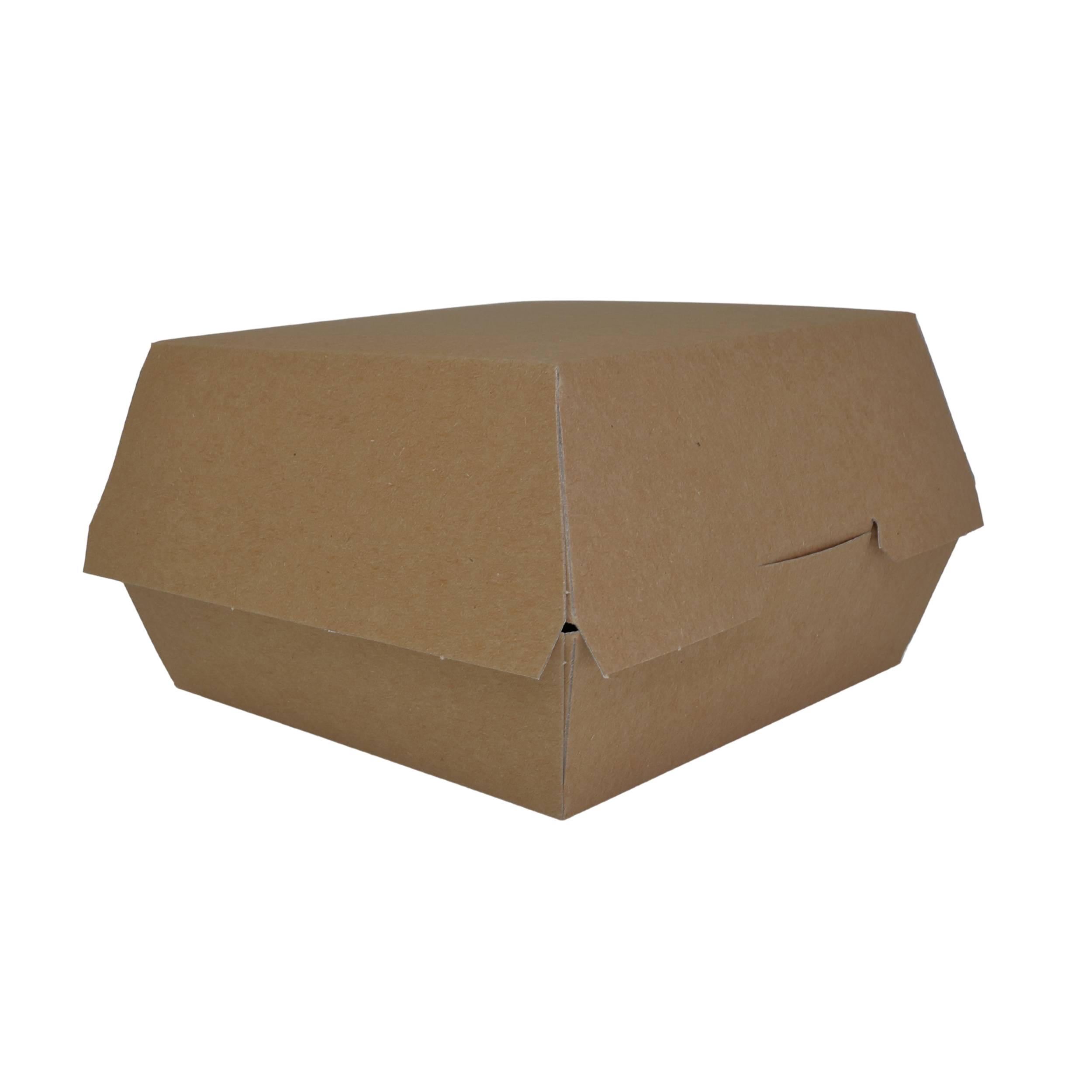 250 x Take-away-Burger-Boxen 13,5 x 12,5 mm, 7,5cm, Kraftkarton, braun