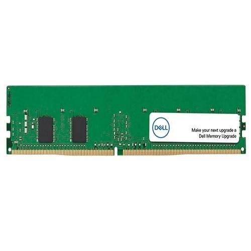 Dell-Desktop-RAM-Modul mit grüner Leiterplatte und Etikett mit der Aufschrift „Machen Sie Ihr nächstes Upgrade zu einem Dell-Speicher-Upgrade