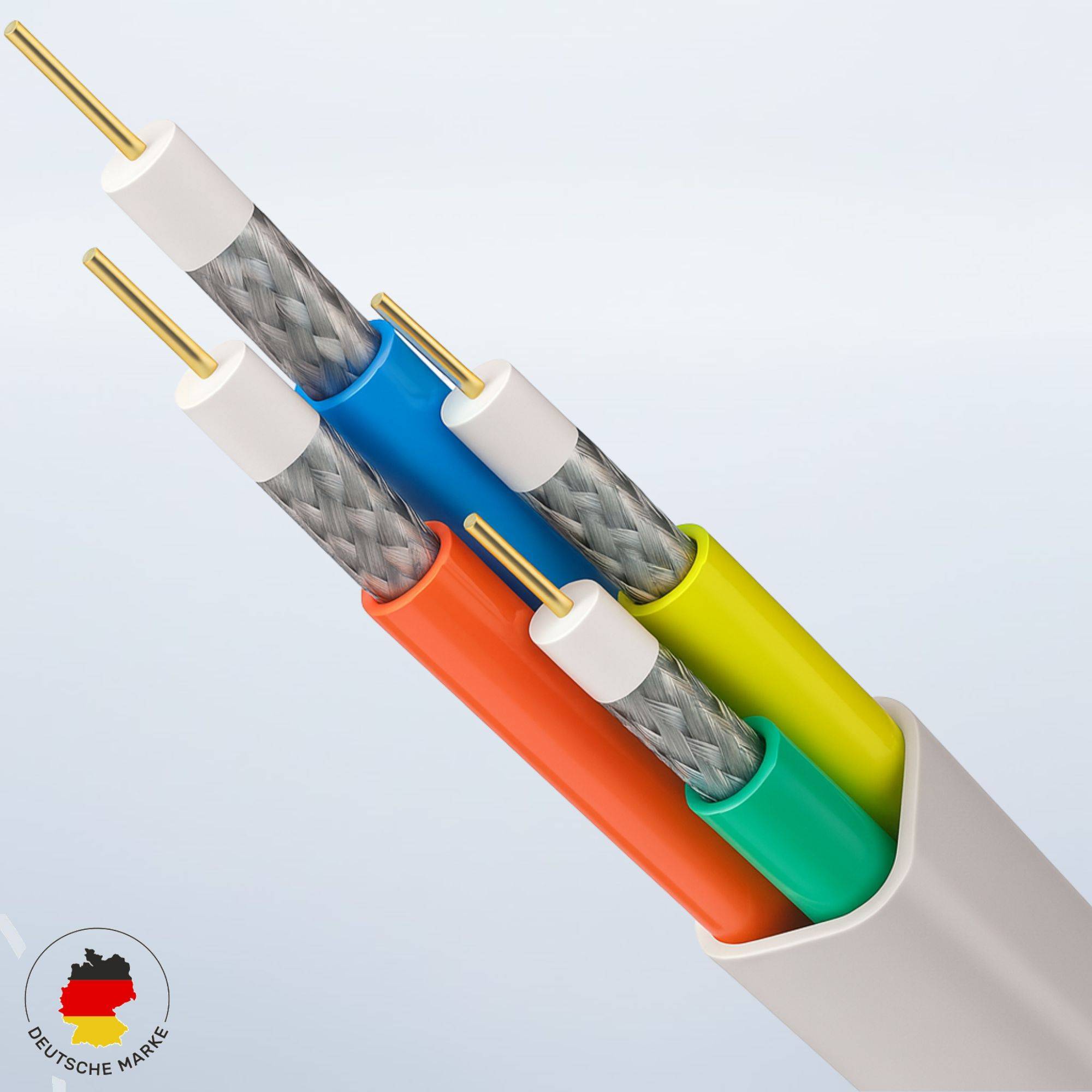 PremiumX 10m Quattro Quad Kabel 4in1 SAT Koaxialkabel 4-Fach Antennenkabel >90dB 2-fach geschirmt Digital Set 4K 8K UHD DVB-S2 für LNB Multischalter